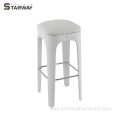 Modern High Plastic Bar Stool with Upholstered Seat